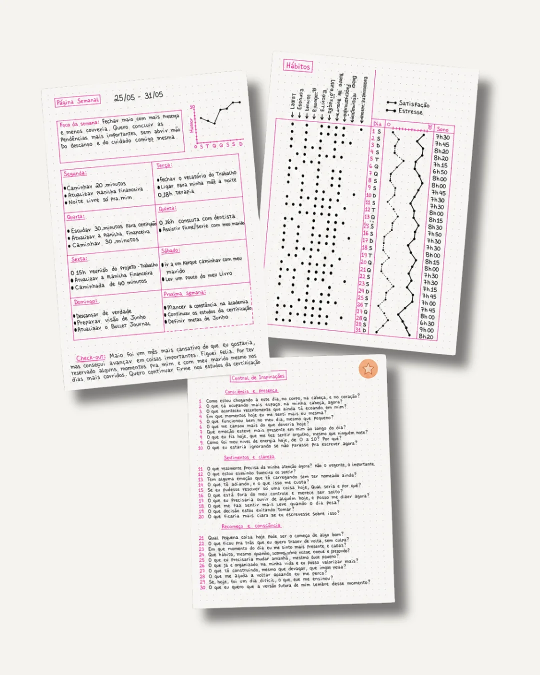 Mockup das páginas para imprimir — templates imprimíveis Papel & Create